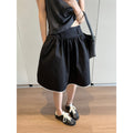 awencat lace stitching wide waist white skirt 2026 summer new slimming solid color a-line skirt for