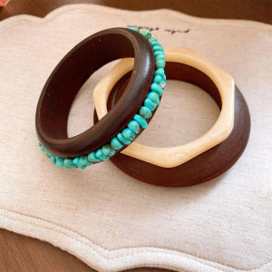 Chinese-Style Irregular Geometric Resin Bangle - view 7