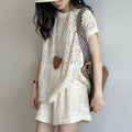 Summer Luxury Slimming Petite Hollow-Out Shorts + Top 2-Piece Set