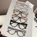 Light Feel Photochromic Prescription Triangle Cat-Eye With Rx Blue-Light Lens Round-Square Face Bare Face Big Frame Glasses Frame Prescription Sunglasses