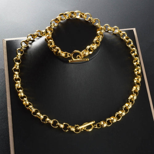EU/US Import ins Hip-Hop Punk Personality Street OT Clasp Clavicle Chain Retro Creative Chunky Chain Stripe Unisex Necklace