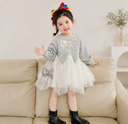 Girls' Bow Detail Princess Hoodie Dress