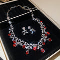 Dream Paris Exquisite Premium Crystal Necklace Light Luxury Elegant Stud Choker Set Design Detail Niche