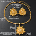 Southeast Asia Sand Gold Overseas Cutout Flower Necklace Stud Necklace Set Gold Plated Flower Set Wedding Bride Jewelry Wholesale