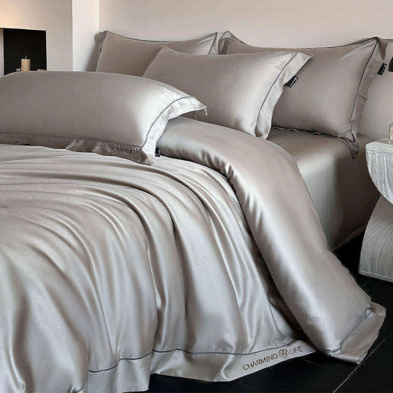 Light Ocean Blue Cooling Fabric 4-Piece Bedding Set - view 2