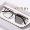 Light-Changing Prescription Glasses Fashionable Anti-Blue Overseas Western Square Frame Big Frame Bare-Face Tool Versatile Prescription Sunglasses