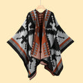 Women's Fall-Winter Ethnic Versatile Slit Plaid Shawl + Cape 2026 - Red