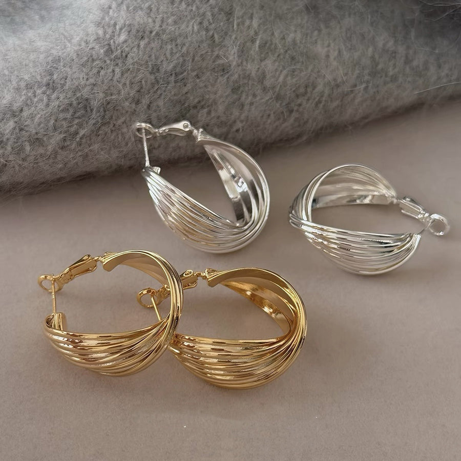 French Enamel Polka Dot Geometric Earrings - view 2