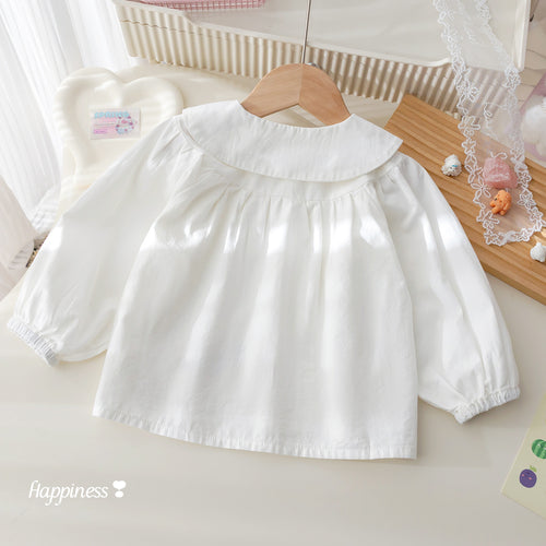Girls' Heart Embroidery Peplum Shirt