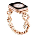 Fits Apple watch Band Rhinestone Stainless Heart Apple Band