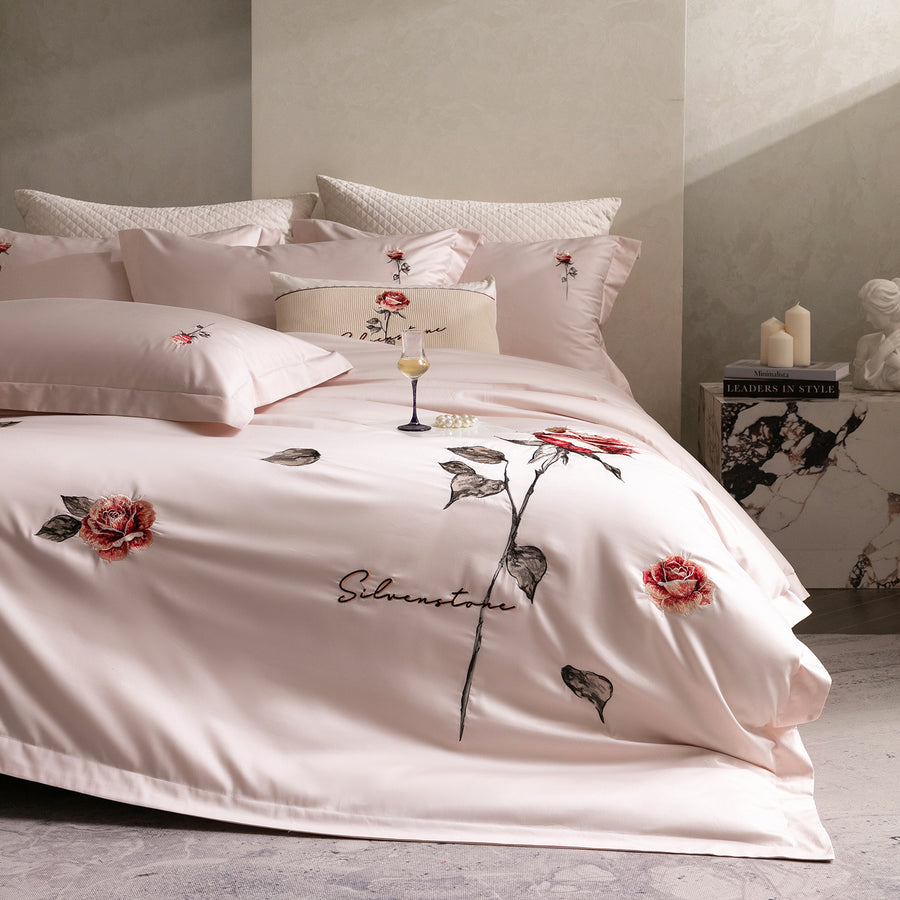 Warm Affection Embroidered Cotton 4-Piece Bedding Set - view 3