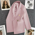 Women's Fall Korean Elegant Waist-Tie Blazer 2026 - Coral
