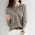 Women's Fall Korean Relaxed Plus Size Knit Wool Crew Neck Loose Sweater + Cardigan + - Black
