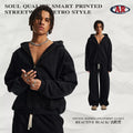 Men's Fall/Winter 430G Zip Fleece-Lined Thick Thermal Hoodie