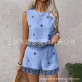 Women's Ethnic Retro Embroidered Lightweight Tank Top 2-Piece Set 2026 - CD-1