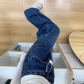 Spring-Summer Workwear Retro Embroidered Loose Pants