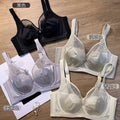 3330蕾丝缎面可拆卸美胸带聚拢水晶杯内衣女调整型收副乳文胸套装