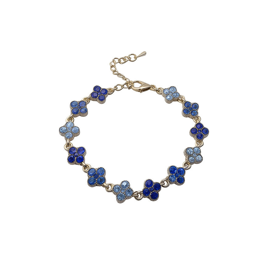 Rhinestone Four-Leaf Clover Bracelet - view 5