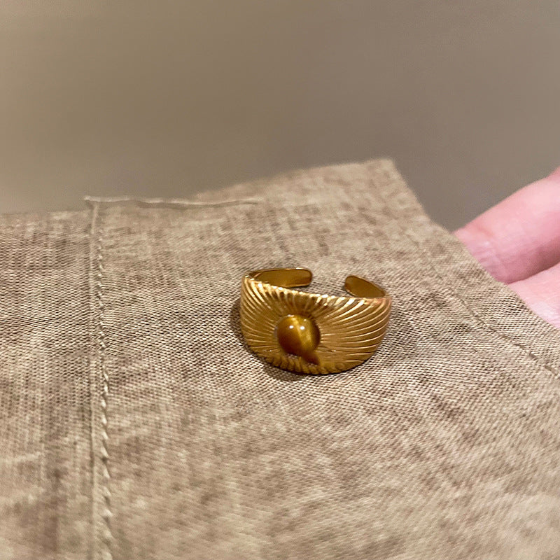 Vintage Tiger's Eye Open Ring - view 6