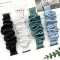 For apple iwatch Watch Band Overseas Layered Combo Crease Color Ding Shiny Thread Satin Stretch Large Scrunchie Apple Band