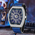PINTIME / Item Time Men Watch Export Wine Barrel Watch Simple Watch Belt Yacht Rhinestone Retro Quartz Watch