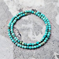 Natural Stone Turquoise Round Bead Beaded Handmade diy Bead Custom Work Necklace Niche Retro Fresh Accessory