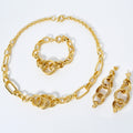 Middle East Overseas Niche Round Chain Necklace Bracelet Set Earrings Set Western Retro Choker Statement Necklace
