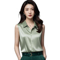 Women's Summer Professional French Acetate Satin Sleeveless Shirt 2026 - Gray
