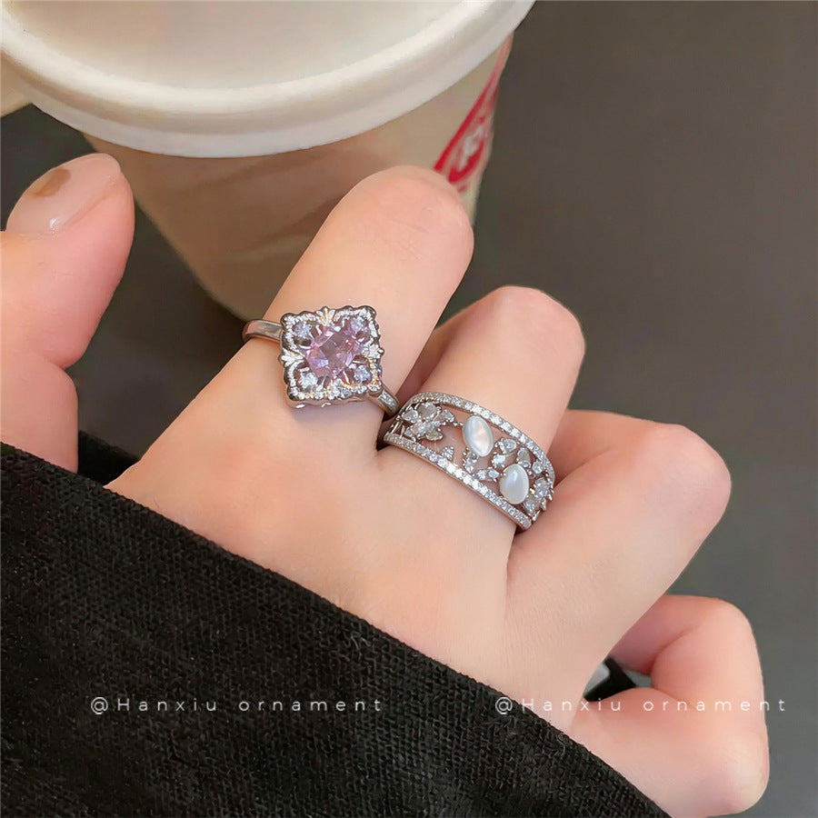 Round Zircon Open Band Ring - view 3