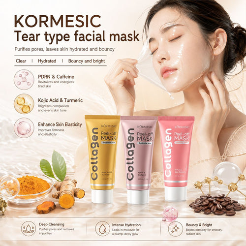 KORMESIC全英文胶原蛋白撕拉式面膜face mask跨境外贸厂家批发