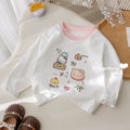 Girls' Bow Spliced Lace Base Layer T-Shirt