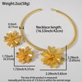 Middle East Bride Jewelry Overseas Fashionable Exquisite 3D Flower Necklace Stud Women Wedding Wear Present Set