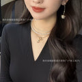 HEFANG何方卷卷叉子三层链轻奢优雅百搭珍珠项链女