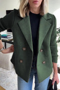 Women's Spring Fashion Elegant Wool Patchwork Jacket 2026 | Trendy Jacket - Brown