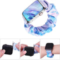 For apple iwatch Tie-Dye Rainbow Satin Large Cord Hair Tie Watch Band Stretch Apple Band Wholesale Custom