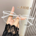 Anti-Blue-Light Myopia Glasses Frame Ultra-Light Bare Face Women Overseas Big Frame Influencer Big Face Slender With Rx Prescription Sunglasses