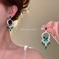 French Elegant Rhinestone Butterfly Stud Earring Necklace Set Imperial Breeze Tassel Light Luxury Premium Accessory Set Wholesale