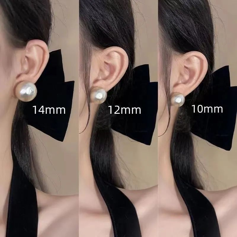 Minimalist Pearl Circle Hoop Earrings - view 3