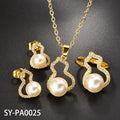 Overseas Western Pearl Pendant Light Luxury Niche Clavicle Chain Bestseller Year New Necklace Earrings Set Ring Set Accessory