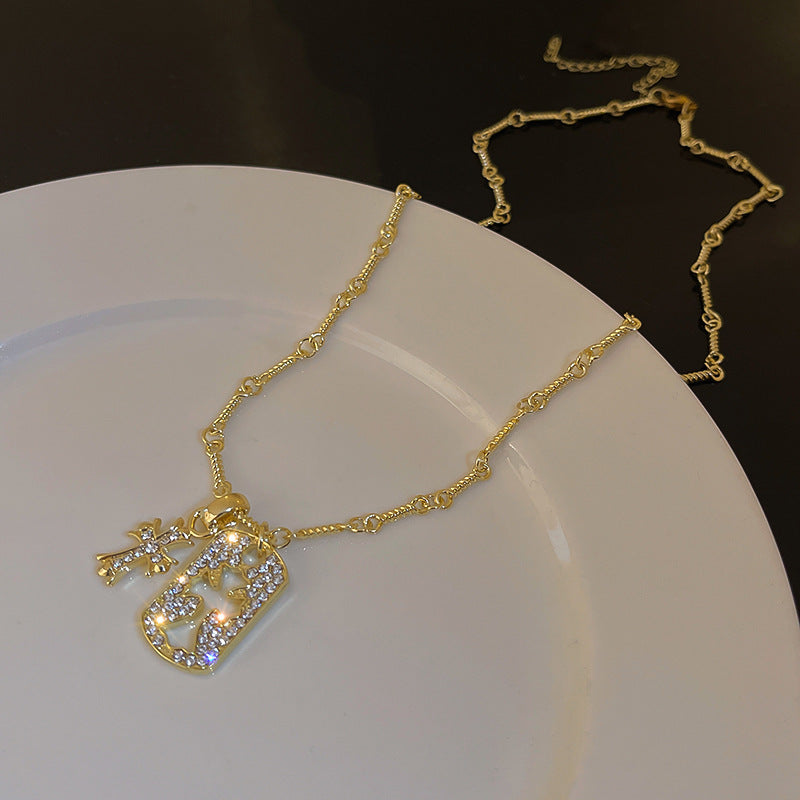Silver-Tone Metal Cross Layered Necklace - view 8