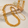 Vintage Jewelry Niche Light Luxury Artsy Versatile Multi-Layer Xiaomi Bead Necklace Flower Tassel 2-Piece Set