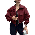 Women's Fall Cropped Jacket 2026 | Trendy Jacket - Khaki