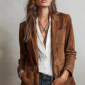 Women's Fall Elegant Jacket 2026 | Trendy Jacket - Dark Brown