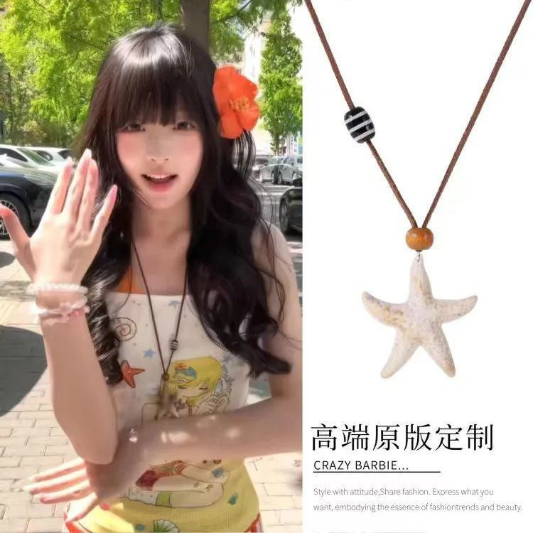Beach Shell Starfish Pendant Necklace - view 9