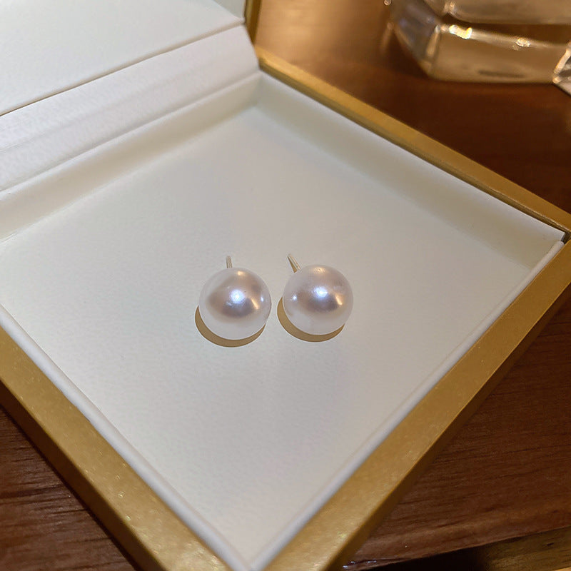 Minimalist Pearl Circle Hoop Earrings - view 11
