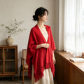 Women's Ethnic Shawl + Cape 2026 - Red