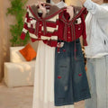 Girls' Knit Sweater & Jeans Set - Fall