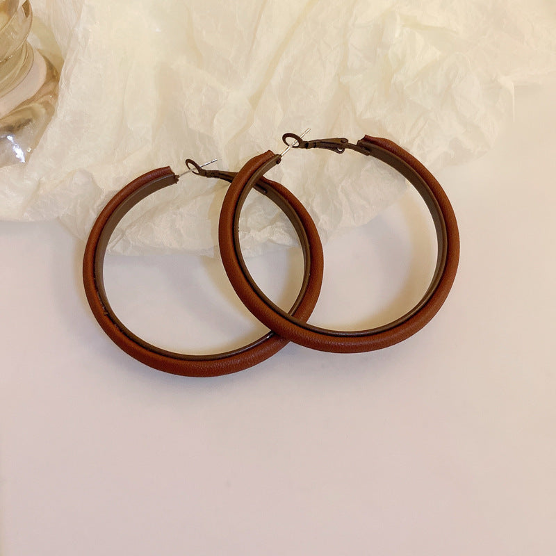 Brown Feather Heart Drop Earrings - view 11