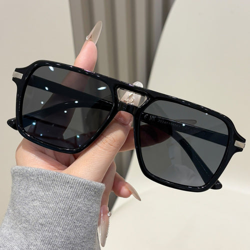 Big Frame Pair Bridge Women Sunglasses Premium New Western Fashionable Sunglasses UV-Proof Sun-Proof Men Sunglasses