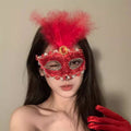 黑色花朵面具假面舞会装扮道具晚会年会半脸面具眼罩化妆之夜面罩
